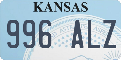 KS license plate 996ALZ