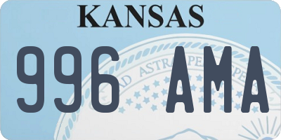 KS license plate 996AMA