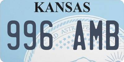 KS license plate 996AMB