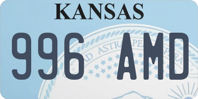KS license plate 996AMD