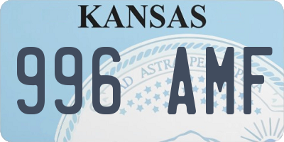 KS license plate 996AMF