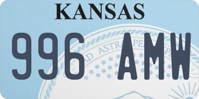 KS license plate 996AMW