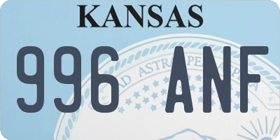 KS license plate 996ANF