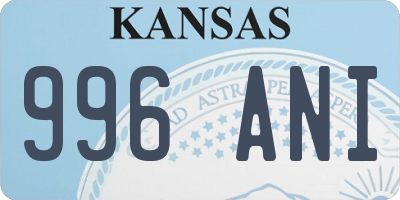 KS license plate 996ANI