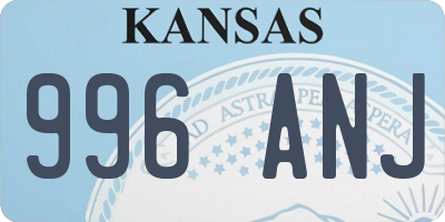 KS license plate 996ANJ