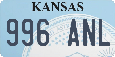 KS license plate 996ANL