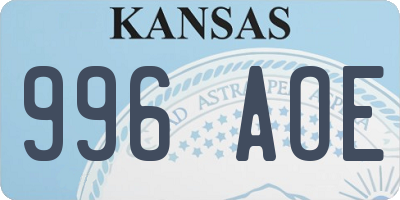KS license plate 996AOE