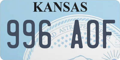 KS license plate 996AOF