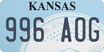 KS license plate 996AOG
