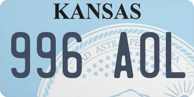 KS license plate 996AOL