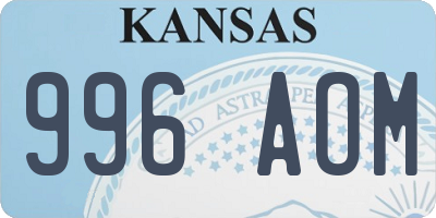 KS license plate 996AOM