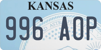 KS license plate 996AOP