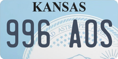 KS license plate 996AOS
