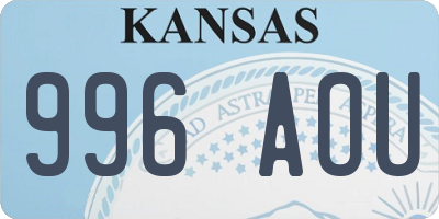 KS license plate 996AOU