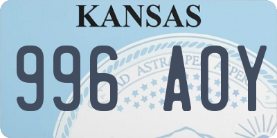 KS license plate 996AOY