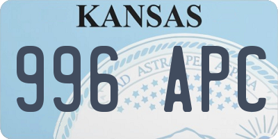 KS license plate 996APC