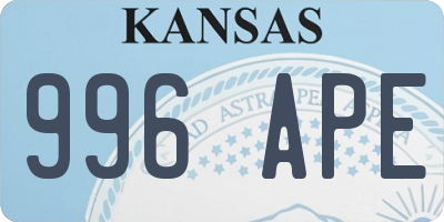 KS license plate 996APE