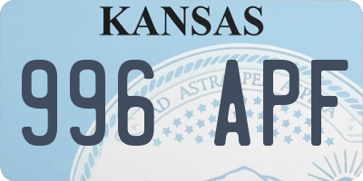 KS license plate 996APF