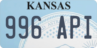 KS license plate 996API