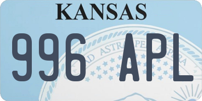 KS license plate 996APL