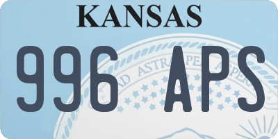 KS license plate 996APS