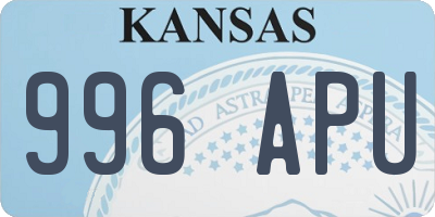 KS license plate 996APU