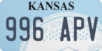 KS license plate 996APV