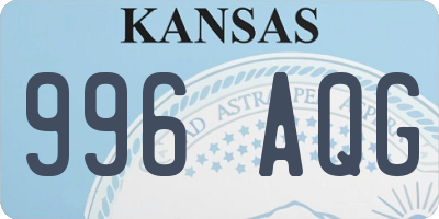 KS license plate 996AQG
