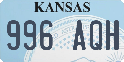 KS license plate 996AQH