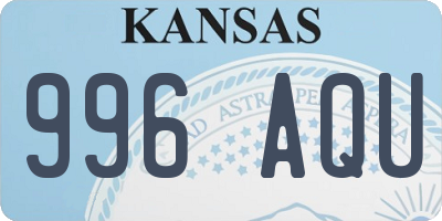KS license plate 996AQU
