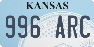 KS license plate 996ARC