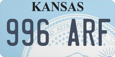 KS license plate 996ARF