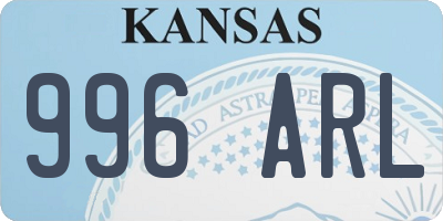 KS license plate 996ARL