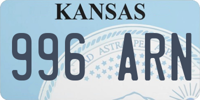 KS license plate 996ARN