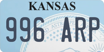 KS license plate 996ARP