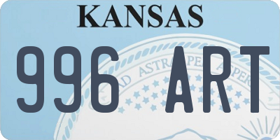 KS license plate 996ART
