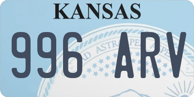 KS license plate 996ARV