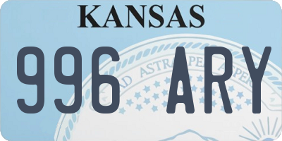KS license plate 996ARY