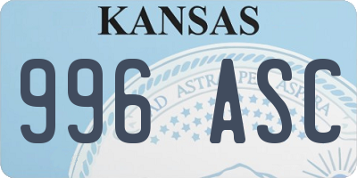 KS license plate 996ASC