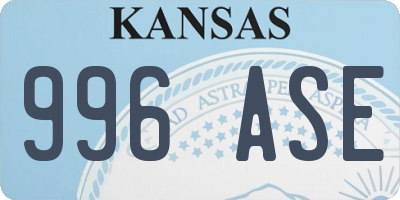 KS license plate 996ASE