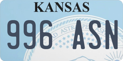 KS license plate 996ASN