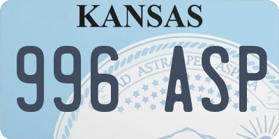 KS license plate 996ASP