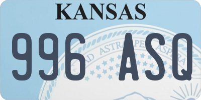 KS license plate 996ASQ