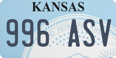 KS license plate 996ASV