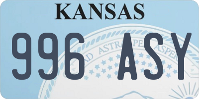KS license plate 996ASY