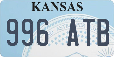 KS license plate 996ATB