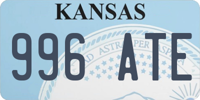 KS license plate 996ATE