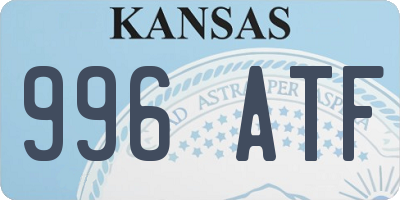 KS license plate 996ATF