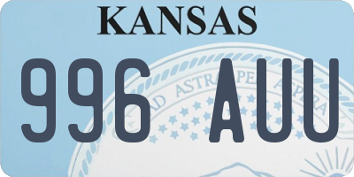 KS license plate 996AUU