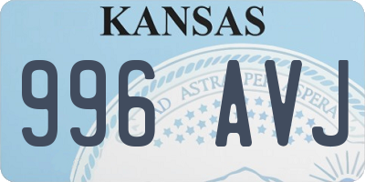 KS license plate 996AVJ